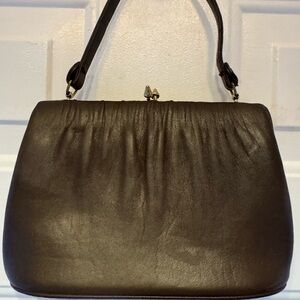 Vintage Classic Brown Leather Top-Handle Satchel